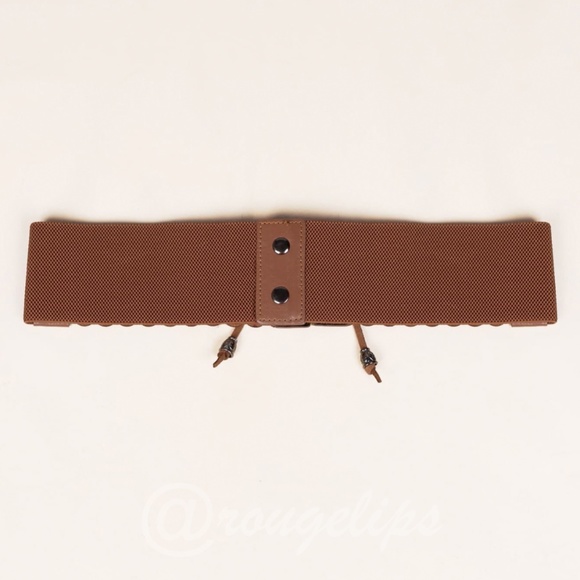 PU Wide Corset Laser Cut Hollow Out Brown Belt Boho - Picture 4 of 6